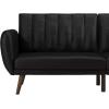 imageNovogratz Brittany 815quot Futon Sofa Bed and Couch Sleeper Ivory BoucleBlack