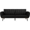 imageNovogratz Brittany 815quot Futon Sofa Bed and Couch Sleeper Ivory BoucleBlack