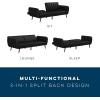 imageNovogratz Brittany 815quot Futon Sofa Bed and Couch Sleeper Ivory BoucleBlack