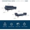 imageNovogratz Brittany 815quot Futon Sofa Bed and Couch Sleeper Ivory BoucleBlue Linen