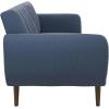 imageNovogratz Brittany 815quot Futon Sofa Bed and Couch Sleeper Ivory BoucleBlue Linen