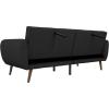 imageNovogratz Brittany 815quot Futon Sofa Bed and Couch Sleeper Ivory BoucleDark Gray