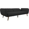 imageNovogratz Brittany 815quot Futon Sofa Bed and Couch Sleeper Ivory BoucleDark Gray