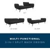 imageNovogratz Brittany 815quot Futon Sofa Bed and Couch Sleeper Ivory BoucleDark Gray
