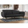 imageNovogratz Brittany 815quot Futon Sofa Bed and Couch Sleeper Ivory BoucleDark Gray