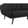 imageNovogratz Brittany 815quot Futon Sofa Bed and Couch Sleeper Ivory BoucleDark Gray