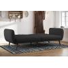 imageNovogratz Brittany 815quot Futon Sofa Bed and Couch Sleeper Ivory BoucleDark Gray