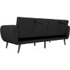 imageNovogratz Brittany 815quot Futon Sofa Bed and Couch Sleeper Ivory BoucleDark Gray