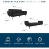 imageNovogratz Brittany 815quot Futon Sofa Bed and Couch Sleeper Ivory BoucleDark Gray