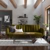 imageNovogratz Brittany 815quot Futon Sofa Bed and Couch Sleeper Ivory BoucleGreen