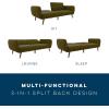 imageNovogratz Brittany 815quot Futon Sofa Bed and Couch Sleeper Ivory BoucleGreen