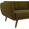 imageNovogratz Brittany 815quot Futon Sofa Bed and Couch Sleeper Ivory BoucleGreen