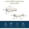 imageNovogratz Brittany 815quot Futon Sofa Bed and Couch Sleeper Ivory BoucleIvory Boucle