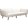 imageNovogratz Brittany 815quot Futon Sofa Bed and Couch Sleeper Ivory BoucleIvory Boucle