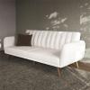 imageNovogratz Brittany 815quot Futon Sofa Bed and Couch Sleeper Ivory BoucleIvory Boucle