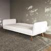 imageNovogratz Brittany 815quot Futon Sofa Bed and Couch Sleeper Ivory BoucleIvory Boucle