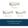 imageNovogratz Brittany 815quot Futon Sofa Bed and Couch Sleeper Ivory BoucleIvory Boucle
