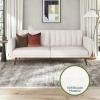 imageNovogratz Brittany 815quot Futon Sofa Bed and Couch Sleeper Ivory BoucleIvory Boucle