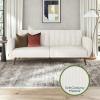 imageNovogratz Brittany 815quot Futon Sofa Bed and Couch Sleeper Ivory BoucleIvory Corduroy