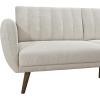 imageNovogratz Brittany 815quot Futon Sofa Bed and Couch Sleeper Ivory BoucleIvory Corduroy
