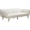 imageNovogratz Brittany 815quot Futon Sofa Bed and Couch Sleeper Ivory BoucleIvory Corduroy