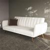 imageNovogratz Brittany 815quot Futon Sofa Bed and Couch Sleeper Ivory BoucleIvory Corduroy
