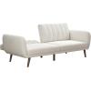 imageNovogratz Brittany 815quot Futon Sofa Bed and Couch Sleeper Ivory BoucleIvory Corduroy