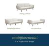 imageNovogratz Brittany 815quot Futon Sofa Bed and Couch Sleeper Ivory BoucleIvory Corduroy