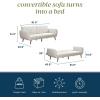 imageNovogratz Brittany 815quot Futon Sofa Bed and Couch Sleeper Ivory BoucleIvory Corduroy