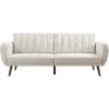 imageNovogratz Brittany 815quot Futon Sofa Bed and Couch Sleeper Ivory BoucleIvory Corduroy