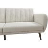 imageNovogratz Brittany 815quot Futon Sofa Bed and Couch Sleeper Ivory BoucleIvory Corduroy