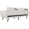 imageNovogratz Brittany 815quot Futon Sofa Bed and Couch Sleeper Ivory BoucleLight Gray