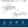 imageNovogratz Brittany 815quot Futon Sofa Bed and Couch Sleeper Ivory BoucleLight Gray