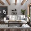 imageNovogratz Brittany 815quot Futon Sofa Bed and Couch Sleeper Ivory BoucleLight Gray
