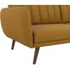 imageNovogratz Brittany 815quot Futon Sofa Bed and Couch Sleeper Ivory BoucleMustard