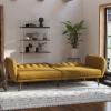 imageNovogratz Brittany 815quot Futon Sofa Bed and Couch Sleeper Ivory BoucleMustard