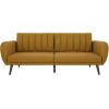 imageNovogratz Brittany 815quot Futon Sofa Bed and Couch Sleeper Ivory BoucleMustard