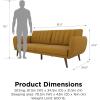 imageNovogratz Brittany 815quot Futon Sofa Bed and Couch Sleeper Ivory BoucleMustard