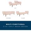 imageNovogratz Brittany 815quot Futon Sofa Bed and Couch Sleeper Ivory BouclePink