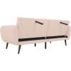 imageNovogratz Brittany 815quot Futon Sofa Bed and Couch Sleeper Ivory BouclePink