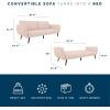imageNovogratz Brittany 815quot Futon Sofa Bed and Couch Sleeper Ivory BouclePink