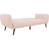 imageNovogratz Brittany 815quot Futon Sofa Bed and Couch Sleeper Ivory BouclePink