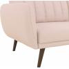 imageNovogratz Brittany 815quot Futon Sofa Bed and Couch Sleeper Ivory BouclePink