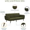 imageNovogratz Brittany 815quot Futon Sofa Bed and Couch Sleeper Ivory BoucleSage Green Corduroy