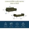 imageNovogratz Brittany 815quot Futon Sofa Bed and Couch Sleeper Ivory BoucleSage Green Corduroy