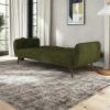 imageNovogratz Brittany 815quot Futon Sofa Bed and Couch Sleeper Ivory BoucleSage Green Corduroy