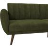 imageNovogratz Brittany 815quot Futon Sofa Bed and Couch Sleeper Ivory BoucleSage Green Corduroy