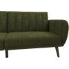 imageNovogratz Brittany 815quot Futon Sofa Bed and Couch Sleeper Ivory BoucleSage Green Corduroy