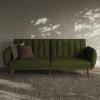 imageNovogratz Brittany 815quot Futon Sofa Bed and Couch Sleeper Ivory BoucleSage Green Corduroy