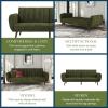 imageNovogratz Brittany 815quot Futon Sofa Bed and Couch Sleeper Ivory BoucleSage Green Corduroy